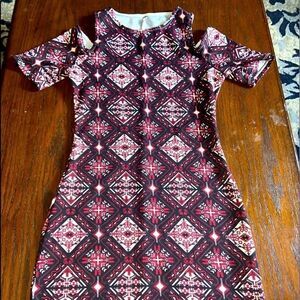 Woman’s cold shoulder midi dress